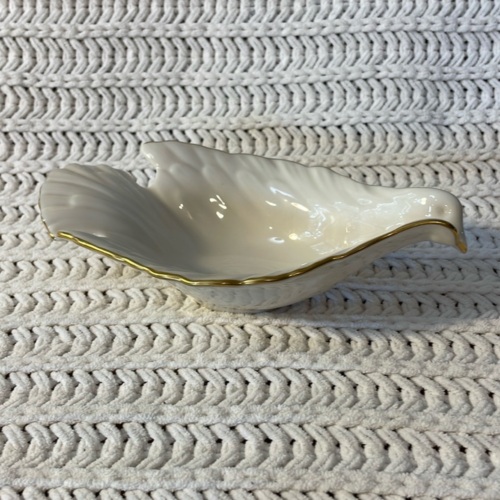 Lenox China Dove Candy or Jewelry Dish - Ivory Bowl & Gold Trim